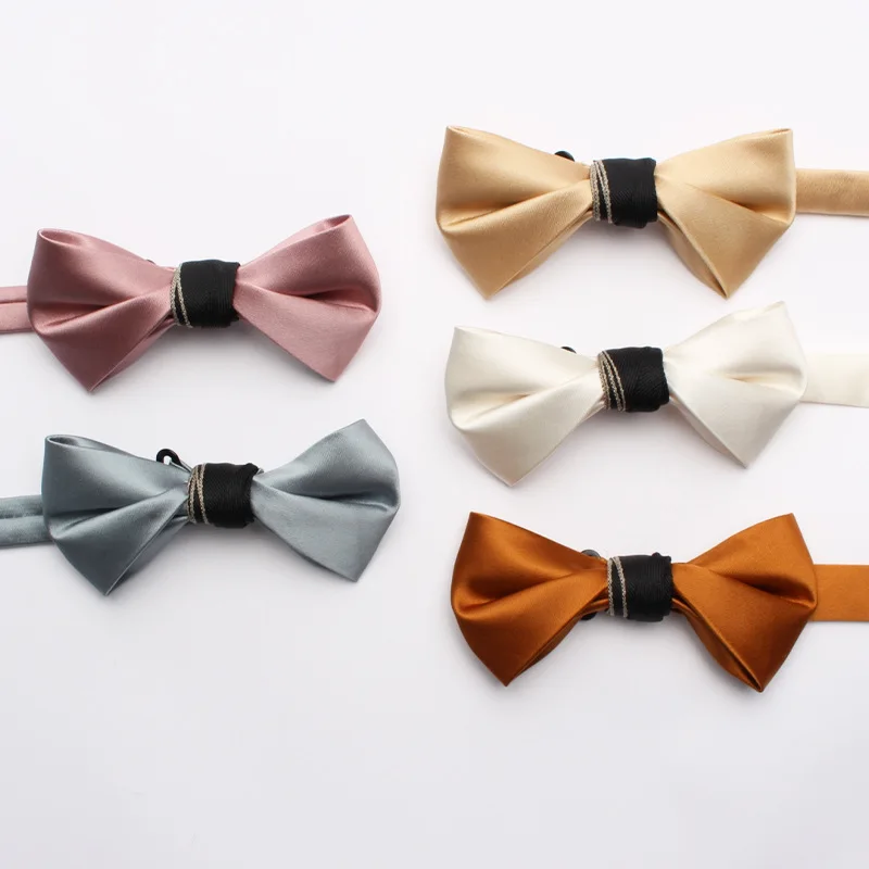 

Однотонный яркий галстук-бабочка из полиэстера, мужская элегантная рубашка, костюм, одежда для работы, Свадебный галстук-бабочка