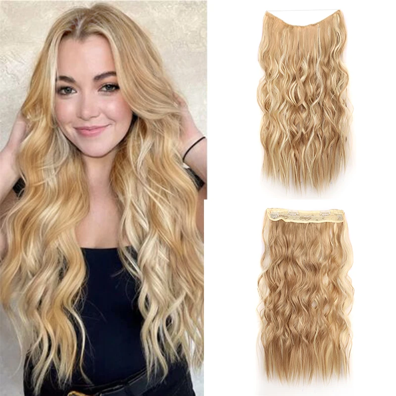Long Wavy Adjustable Wire Hairpiece for Women Ombre Blonde Invisible Fish Line Hair Extensions Synthetic Fibre Fake Hair Piece
Long Wavy Adjustable Wire Hairpiece for Women Ombre Blonde Invisible Fish Line Hair Extensions Synthetic Fibre Fake Hair Piece