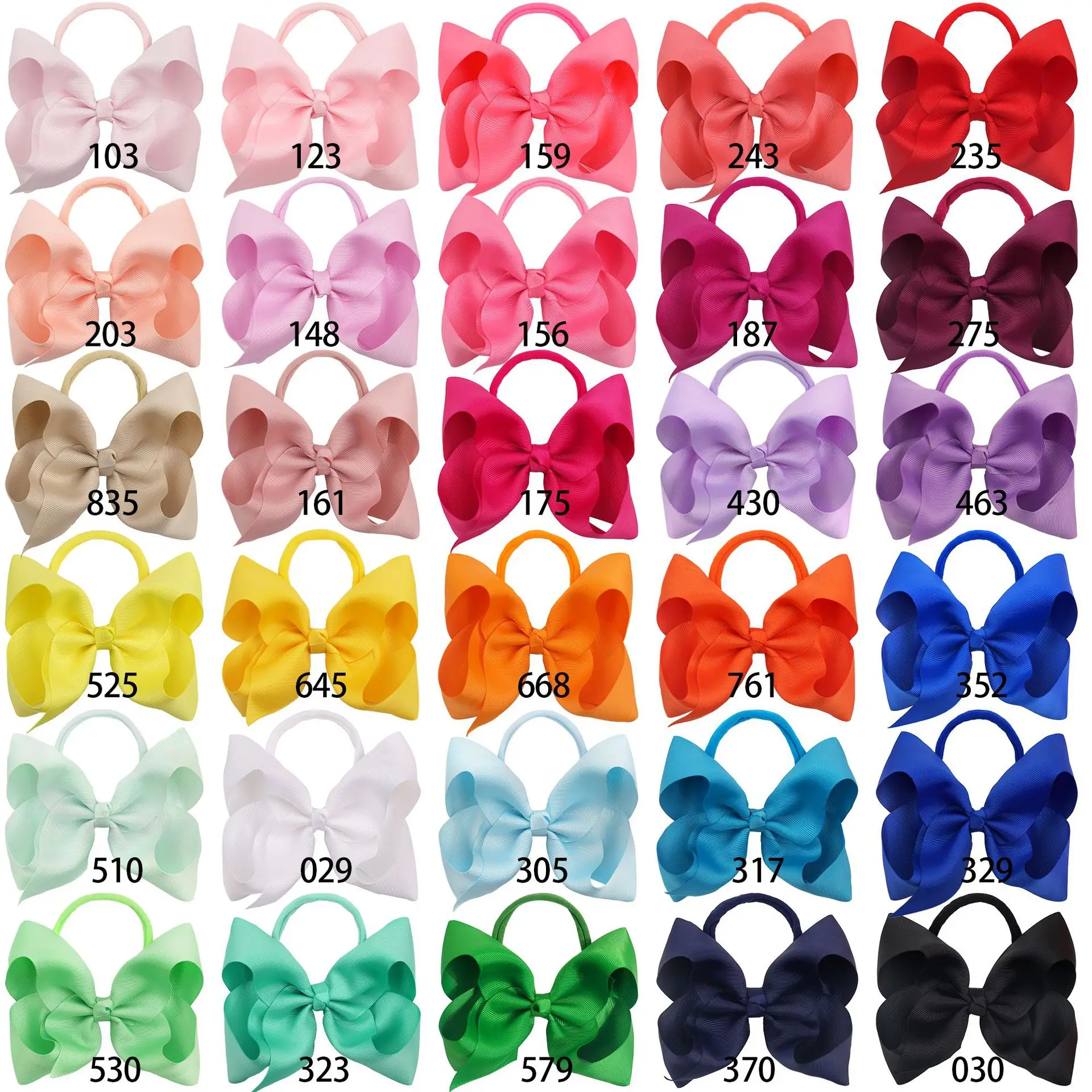 

Bulk Colors 6 Inch 30Pcs/Lot Boutique Grosgrain Ribbon Hair Bows for Baby Girls Infants Toddler Kids Teens and Children