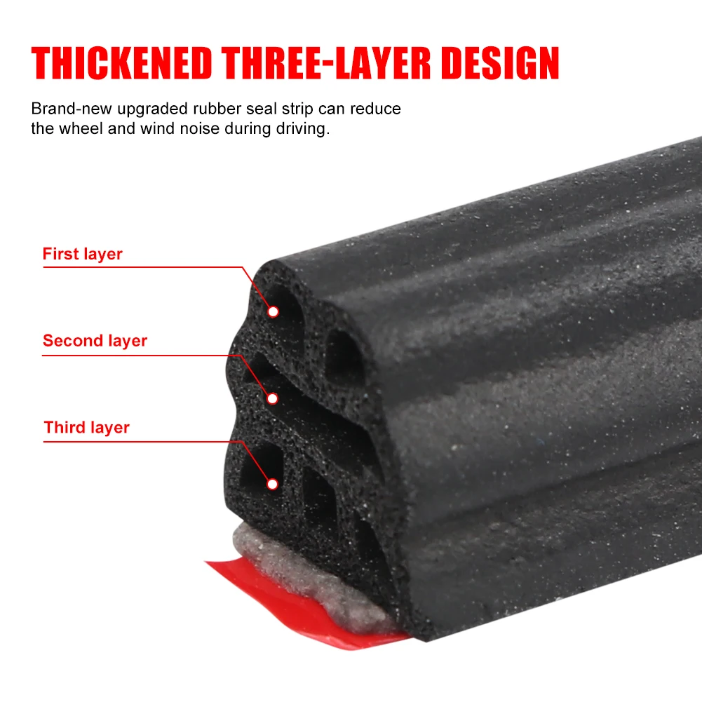 10M Car Door Seal Strip Rubber 3 Layer Sealing Adhesive Stickers Universal For Car Door Body Trunk Noise Insulation Weatherstrip
10M Car Door Seal Strip Rubber 3 Layer Sealing Adhesive Stickers Universal For Car Door Body Trunk Noise Insulation Weatherstrip