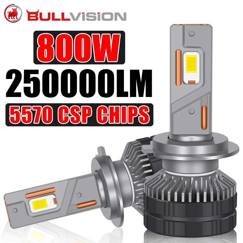 

H11 LED H7 H4 K5C 250000LM 4300K 6500K H1 H8 Car Light HB3 9005 9006 HB4 9012 HIR2 H9 H16 5570 CSP 800W STG Turbo Lamps For Lens