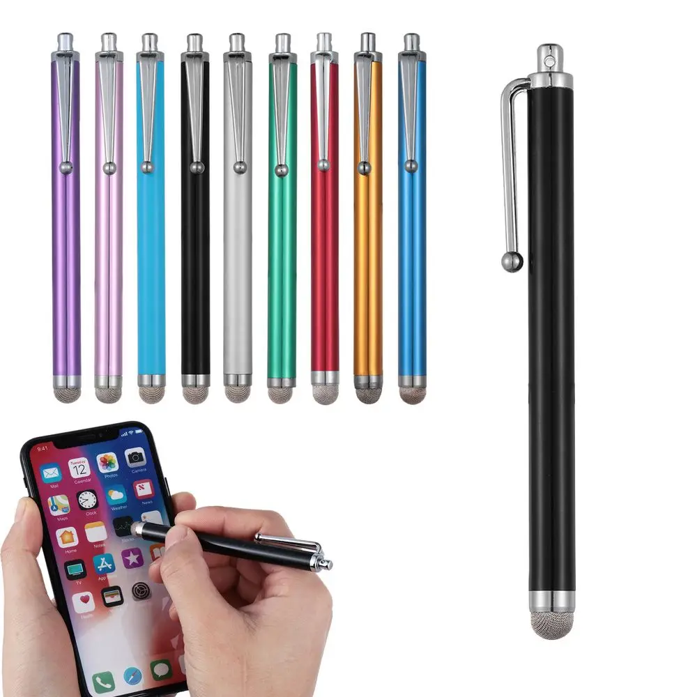 

Hot Mesh Convenient Micro Fibre Metal Capacitive pen Stylus Touch Screen For Smart CellPhone Tablet PC