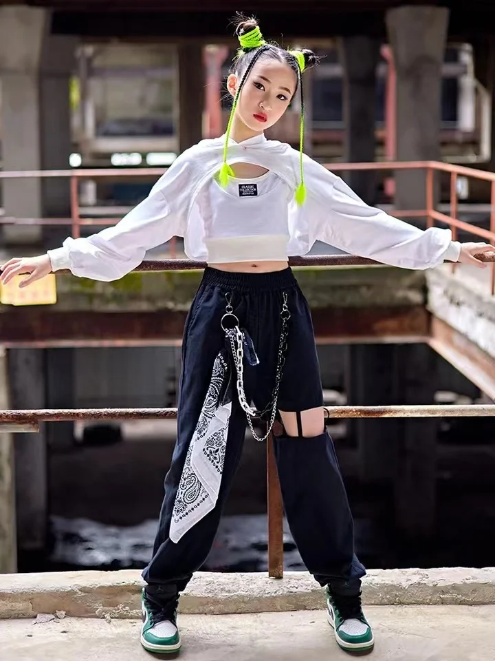 Fashion Wear Street Dance Kpop Costume Kids Girls Hip Hop Dance Clothes White Crop Tops Black Hip-Hop Pants Modern Jazz
Fashion Wear Street Dance Kpop Costume Kids Girls Hip Hop Dance Clothes White Crop Tops Black Hip-Hop Pants Modern Jazz