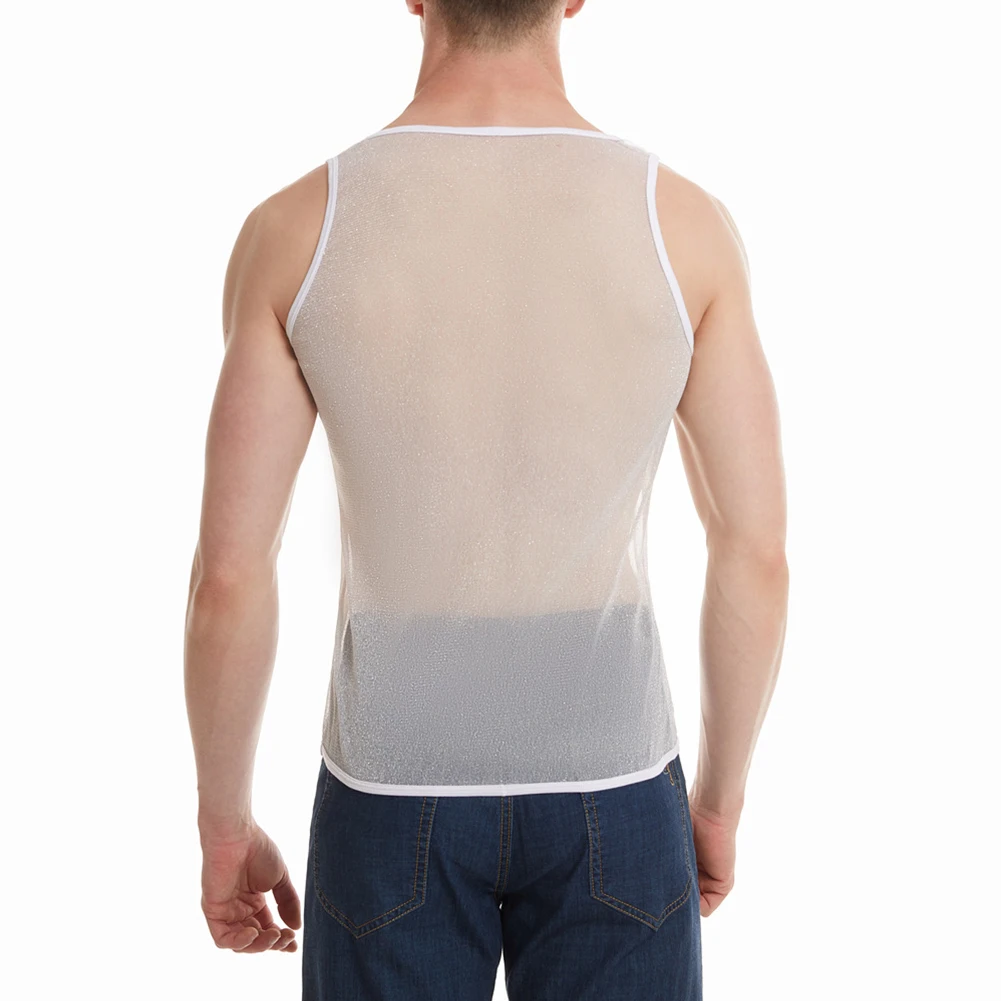 Mens Undershirt Mesh See-Through Shine Tank Vest Fitness Shirt Breathable Singletss Bodybuilding Muscle Crop Top Bodyshaper
Mens Undershirt Mesh See-Through Shine Tank Vest Fitness Shirt Breathable Singletss Bodybuilding Muscle Crop Top Bodyshaper
