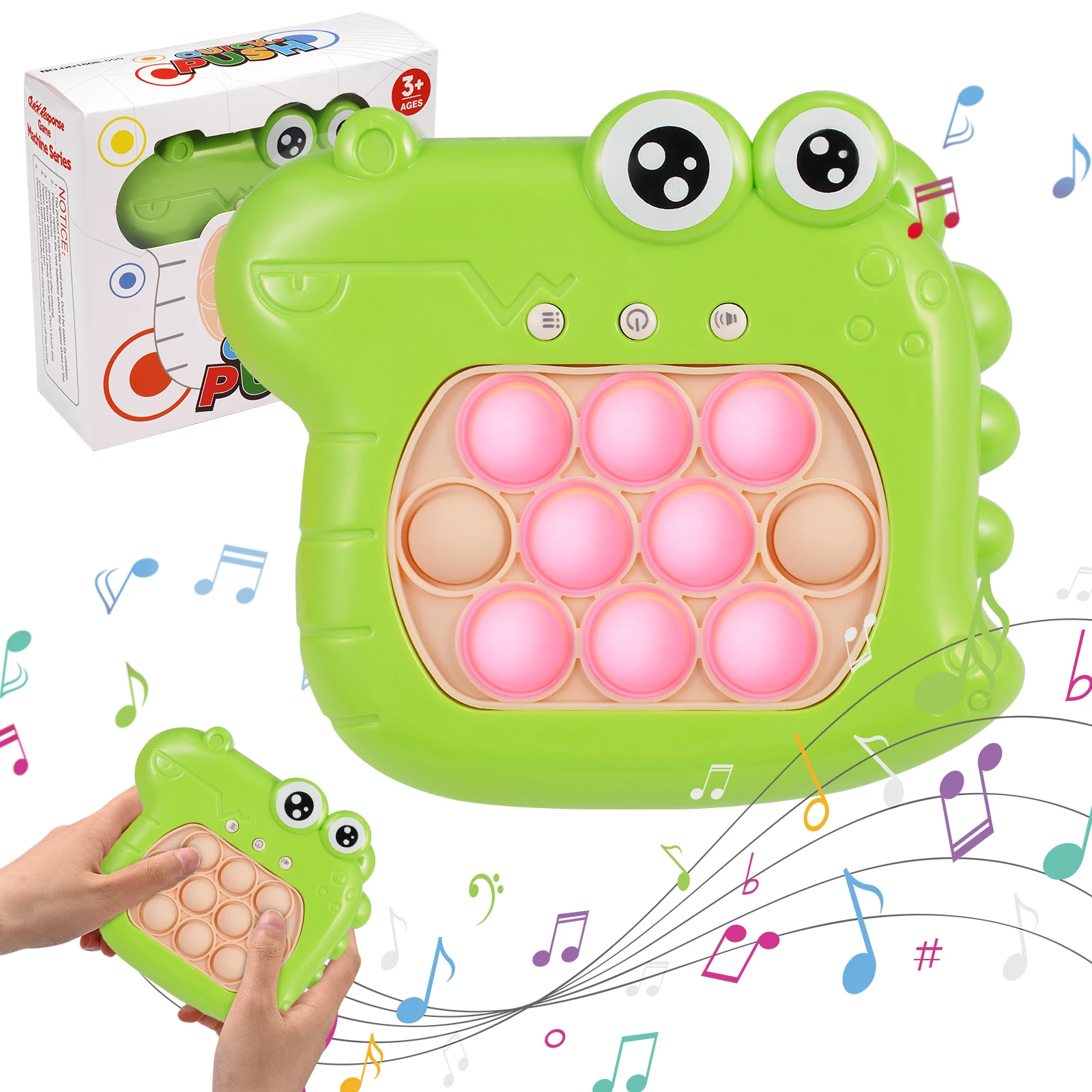 

Pop Push Bubble Fidget Sensory Toys Whack A Mole Music Quick Press Bubble Game Machine Squeeze Stress Relief Toy for Kids Adult