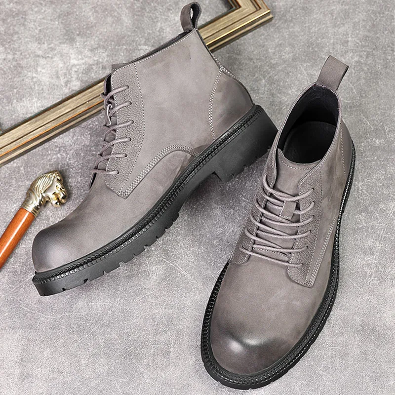 Мужские ботинки челси из натуральной кожи, серые или желтые ботинки из натуральной замши на шнуровке, с круглым носком, классические ботинки в итальянском стиле
Мужские ботинки челси из натуральной кожи, серые или желтые ботинки из натуральной замши на шнуровке, с круглым носком, классические ботинки в итальянском стиле