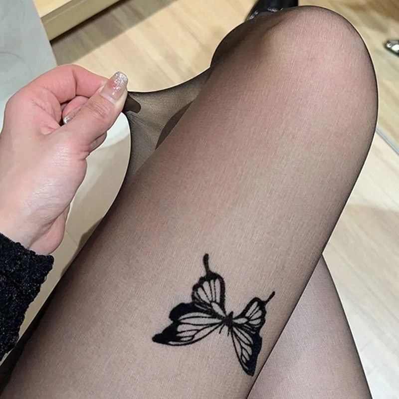 Fashion Black Butterfly Stockings Women Sexy Elastic Pantyhose Lingerie Black Transparent Tights Female Nylon Thigh High Hosiery
Fashion Black Butterfly Stockings Women Sexy Elastic Pantyhose Lingerie Black Transparent Tights Female Nylon Thigh High Hosiery