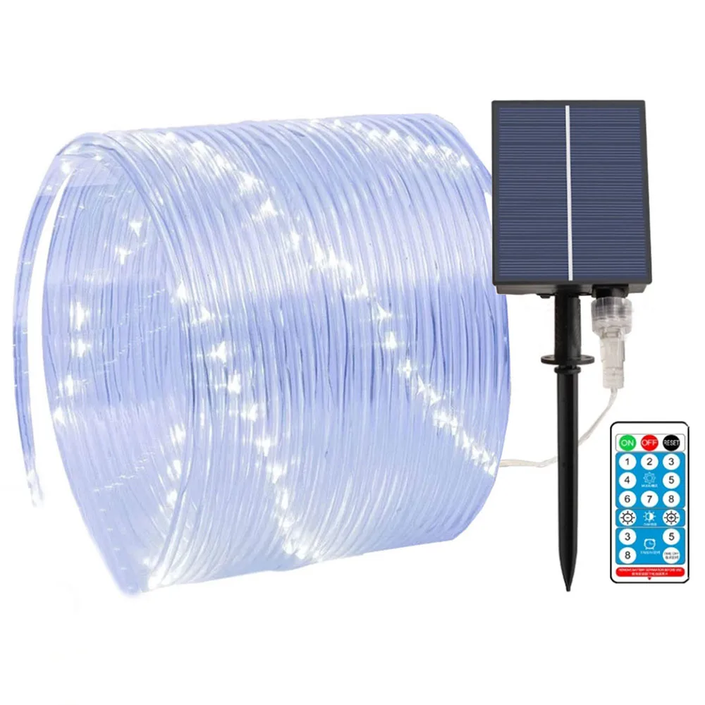 30M 300 LED Solar Rope Light Outdoor With Remote Waterproof Fairy Tube String Light PVC Tube Garland Light for Pool Tree Decor
30M 300 LED Solar Rope Light Outdoor With Remote Waterproof Fairy Tube String Light PVC Tube Garland Light for Pool Tree Decor