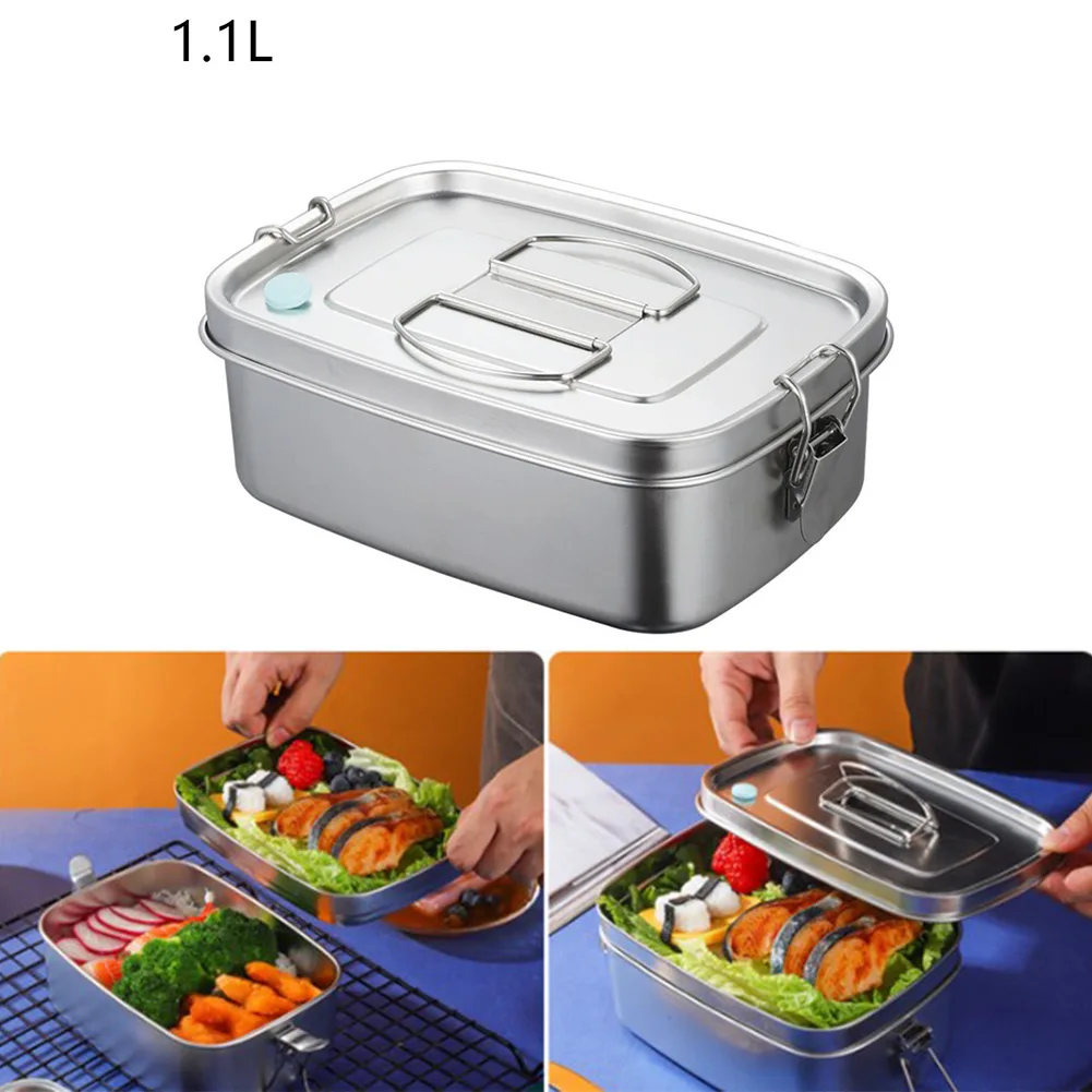 Square Sealed Bento Box Stainless Steel Lunch Box Food Fruit Kitchen Leak Proof Container Silver Lunch Box Household Supply
Square Sealed Bento Box Stainless Steel Lunch Box Food Fruit Kitchen Leak Proof Container Silver Lunch Box Household Supply