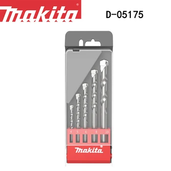 Makita D-05175 Impact Drill Bit Set for Brick Wall Impact Drill Bit Round Shank Concrete 5pcs