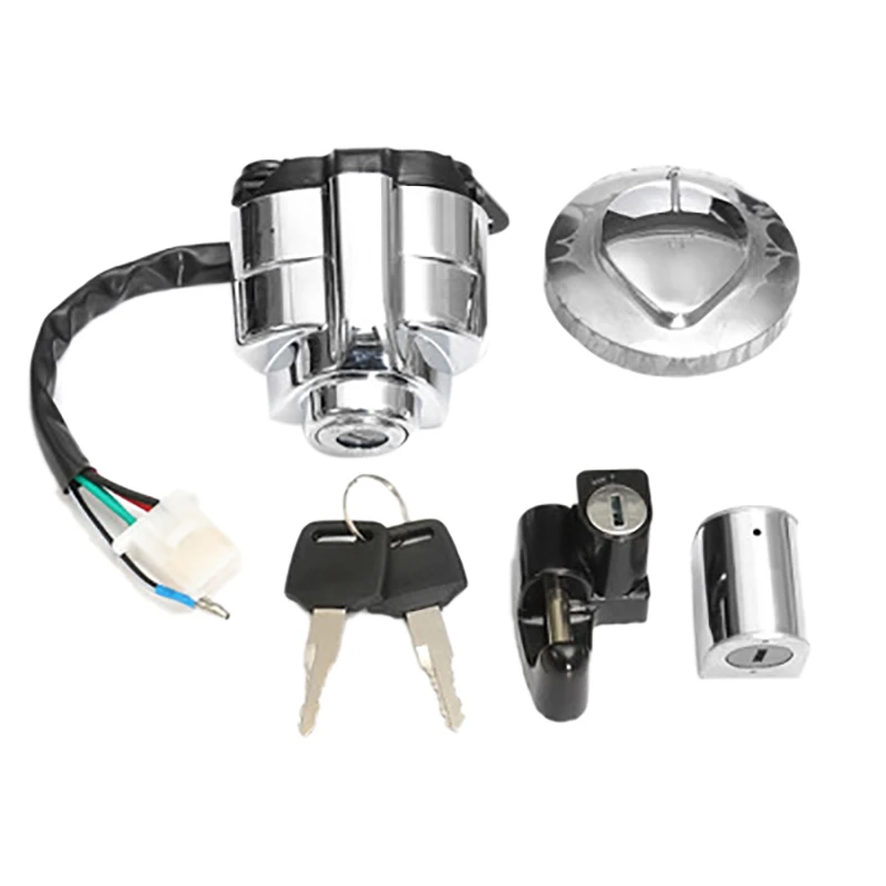 

Aluminum Ignition Gas Cap Helmet Steering Lock Set For Honda Shadow VLX VT 400 600 750