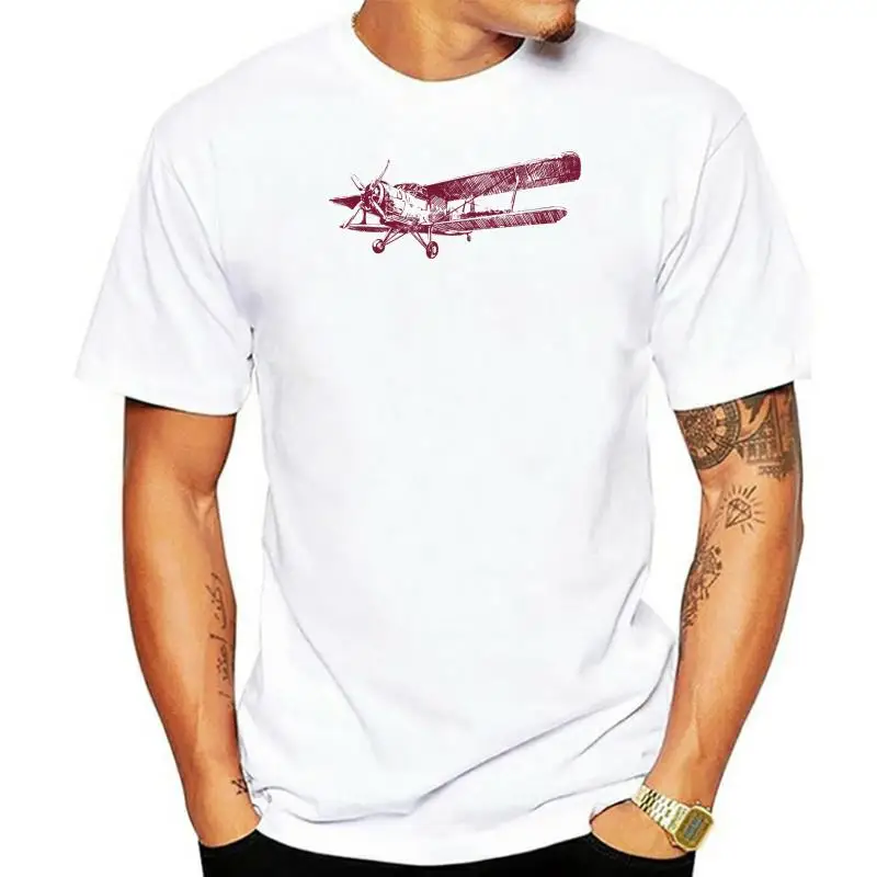 

2023 Hot Sale Super Fashion Top Quality T-Shirts Men O Neck Stylish Vintage Wine Red Airplane Customize T Shirts