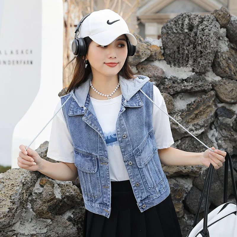 Spring and autumn new denim waistcoat women's short loose sleeveless jacket top waistcoat jacket women
Spring and autumn new denim waistcoat women's short loose sleeveless jacket top waistcoat jacket women