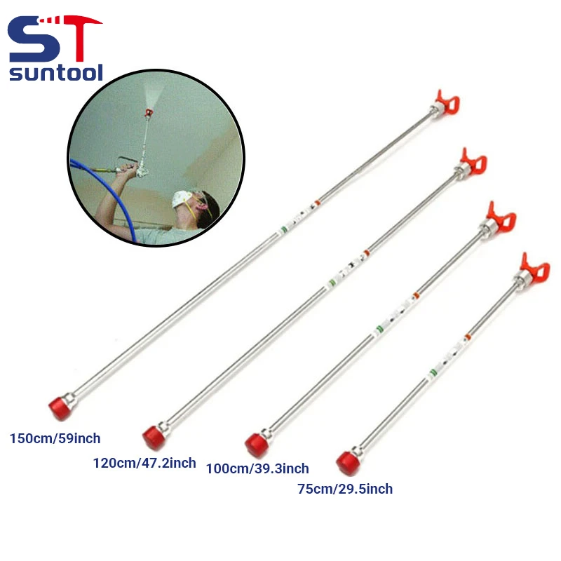 

Suntool Airless Paint Sprayer Extension Pole Rod 75/100/120/150cm Paint Sprayer Spray Gun Base Tip Spray Gun Extension Pole Rod