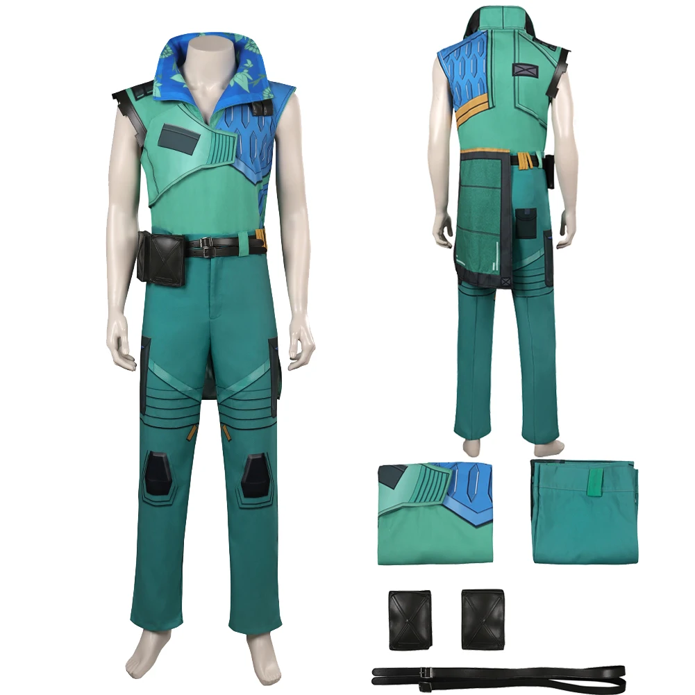 

Game VALORANT Harbor Cosplay Uniform Men Costume Tops Pants Outfits Adult Halloween Carnival Party Suit Role Play For Male Men