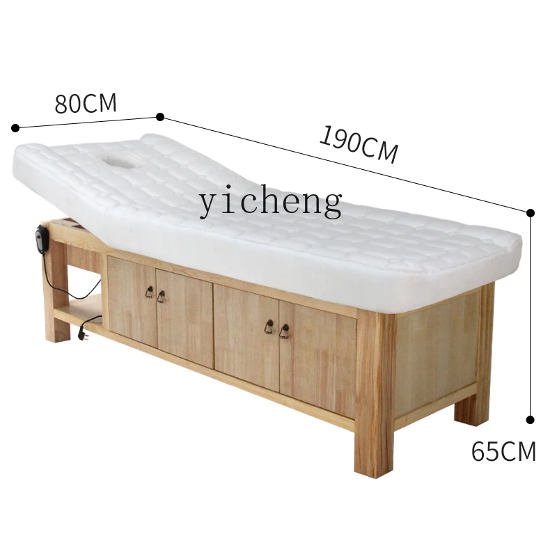 

Xl Solid Wood Facial Bed Medical Massage Folding Household Electric Physiotherapy Bed Latex