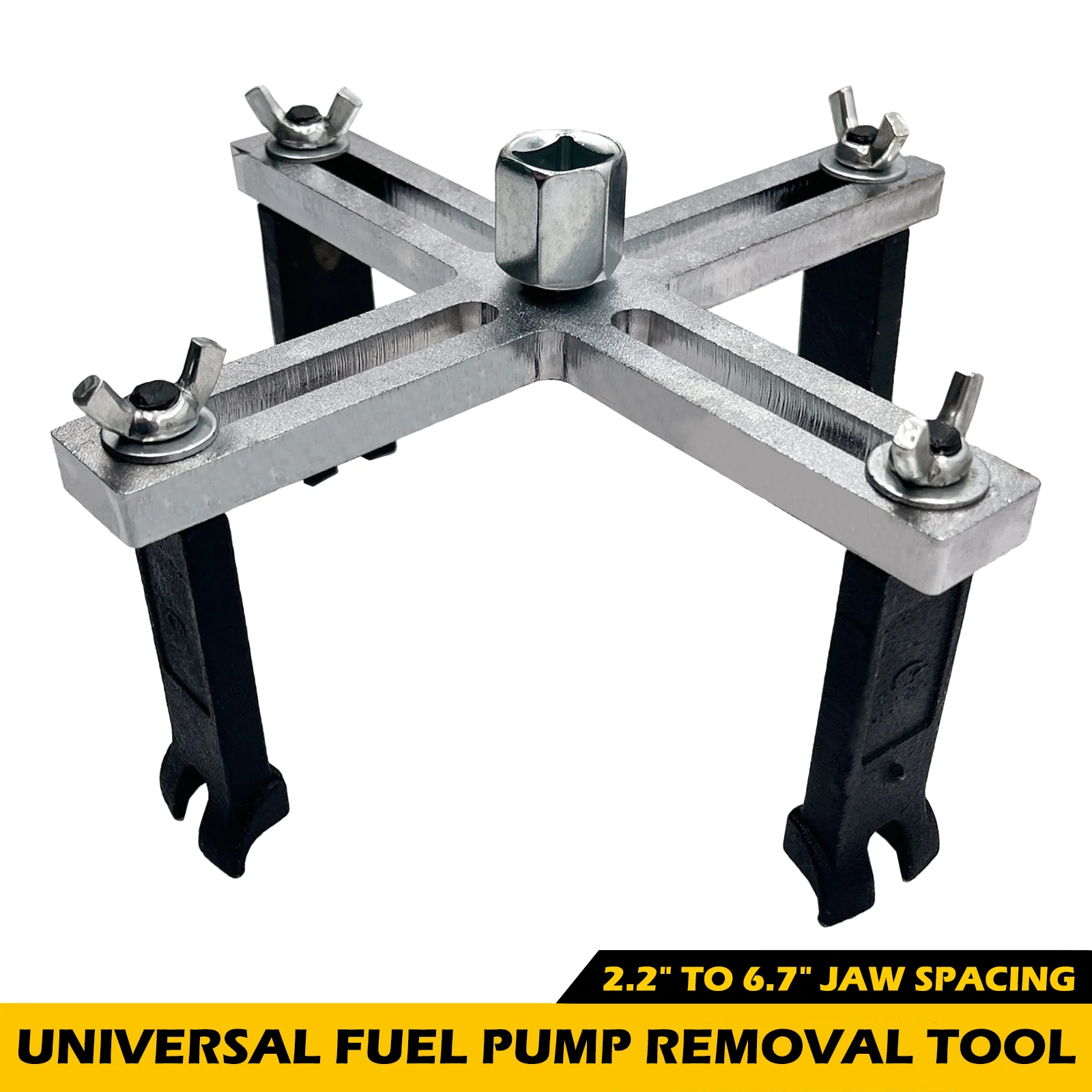 Fuel Pump Removal Tool, Adjustable 4 Jaw Fuel Tank Lock Ring Tool with 2.2" to 6.7" Jaw Spread, Universal Fuel Pump Lock Ring
Fuel Pump Removal Tool, Adjustable 4 Jaw Fuel Tank Lock Ring Tool with 2.2" to 6.7" Jaw Spread, Universal Fuel Pump Lock Ring