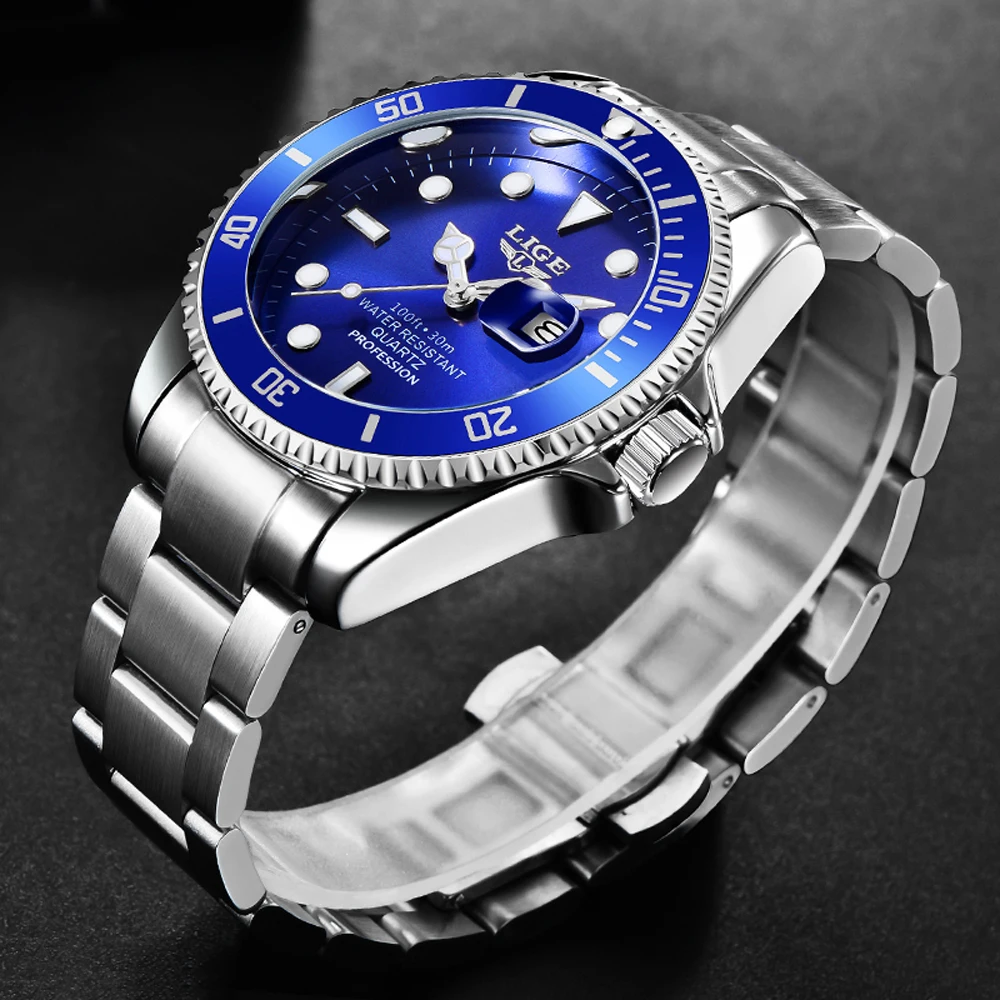 

LIGE Quartz Men Watch Top Brand Luxury Fashion Watches for Men 30M Waterproof Wristwatch Casual Business Clock Relogio Masculino