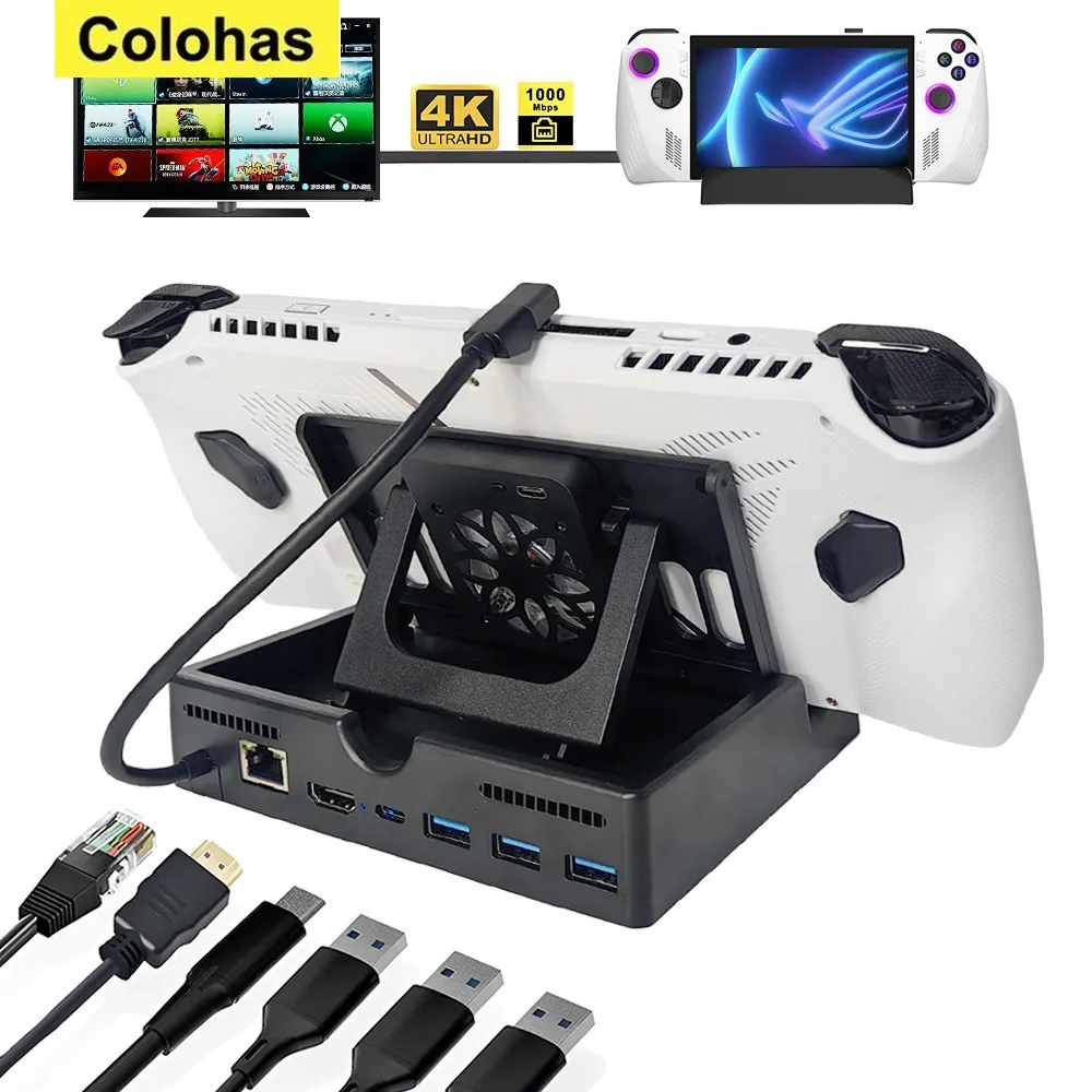 Docking Station for ROG Ally with Cooling Fan HDMI 2.0 4K@60Hz Gigabit Ethernet Adjustable Stand Anti-Slip Holder for Asus ROG
Docking Station for ROG Ally with Cooling Fan HDMI 2.0 4K@60Hz Gigabit Ethernet Adjustable Stand Anti-Slip Holder for Asus ROG
