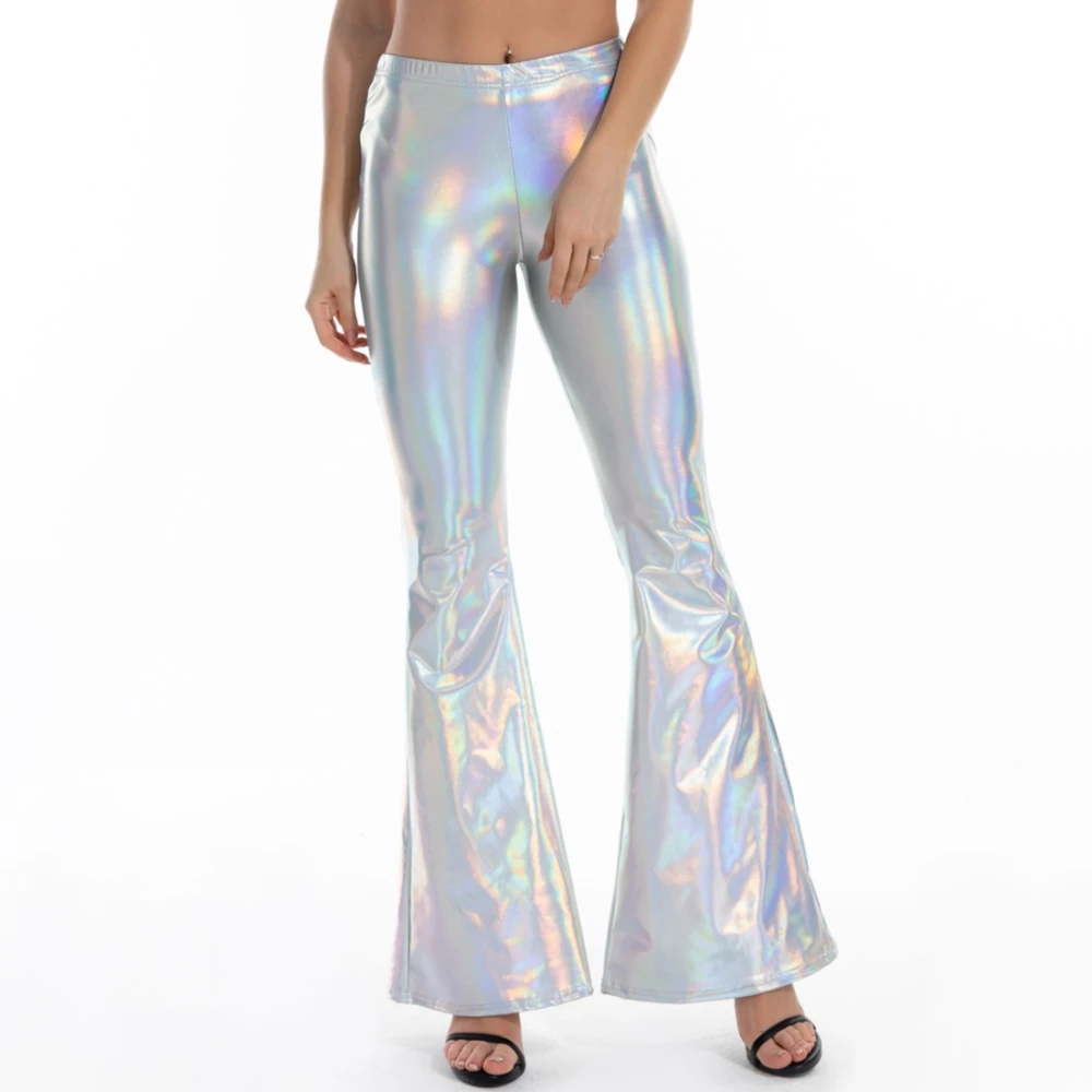 Sexy PU Leather Metallic Pants Shiny Holographic Flare Pants Women Girls Bodycon Elastic Waist Bell Bottom Trousers Clubwear
Sexy PU Leather Metallic Pants Shiny Holographic Flare Pants Women Girls Bodycon Elastic Waist Bell Bottom Trousers Clubwear