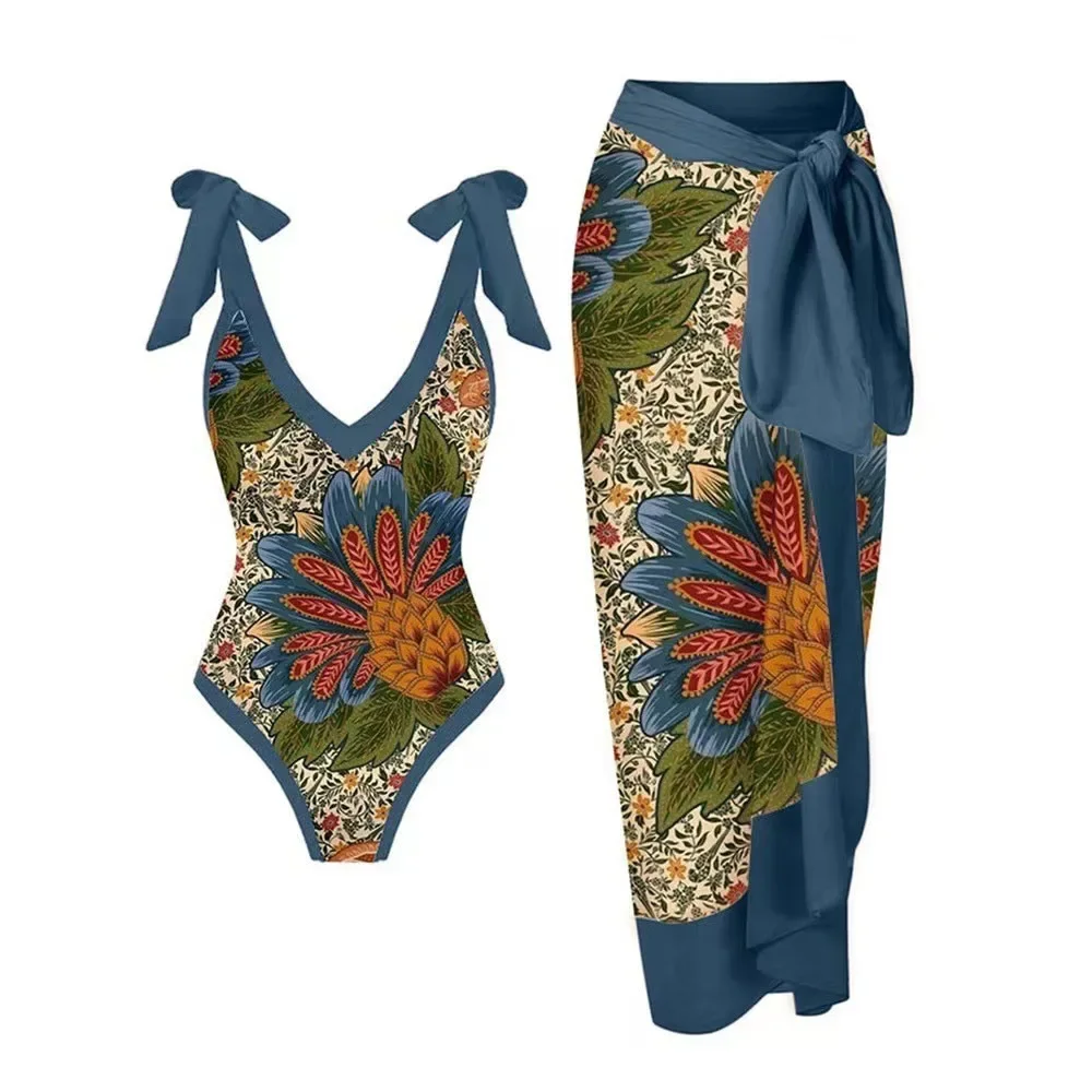 

2023 New 2-Piece Women Bikini Set Push Up Floral Printed Ruffle Bikinis Strappy Bandage Swimwear Brazilian Biquini Bathing Suit