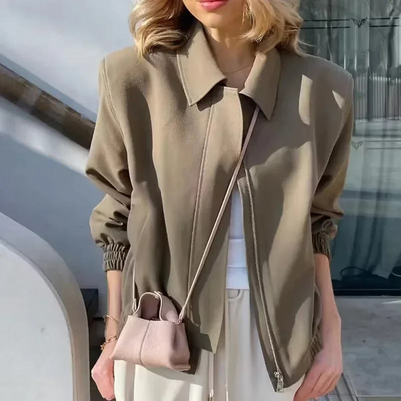 Women's Jackets Coat Bomber Outwear Zipper Long Sleeve Tops Coat Casual Loose With Pockets inszatraf Woman Fashion Elegant Coats
Women's Jackets Coat Bomber Outwear Zipper Long Sleeve Tops Coat Casual Loose With Pockets inszatraf Woman Fashion Elegant Coats
