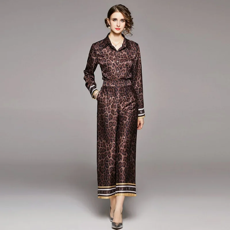 Woman Clothes Designer Vintage Print Loose Tops Retro Causal Wide leg Pants Two Piece Set Suit Runway 2 Piece Sets M2012
Woman Clothes Designer Vintage Print Loose Tops Retro Causal Wide leg Pants Two Piece Set Suit Runway 2 Piece Sets M2012