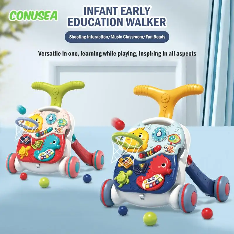 

Baby Walker Baby Stroller Multi-Functional Basketball Toy Anti-Rollover Anti-O-Leg 0-72 Months Learn Walk Hand Push Adjustable