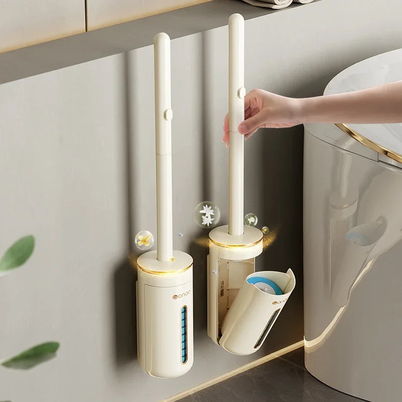 Wall-mounted Toilet Brush with Aromatherapy Sheet Disposable Brush Head Space Saver Bathroom Cleaning Accessories
Wall-mounted Toilet Brush with Aromatherapy Sheet Disposable Brush Head Space Saver Bathroom Cleaning Accessories