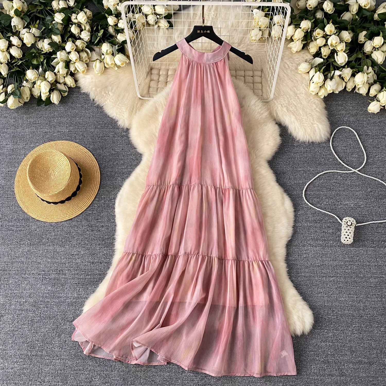 Chic sweet Halter Slip Dress Elegant Bandage loose Fashion dresses Beach Casual Vacation A-line Vestidos Summer Women
Chic sweet Halter Slip Dress Elegant Bandage loose Fashion dresses Beach Casual Vacation A-line Vestidos Summer Women
