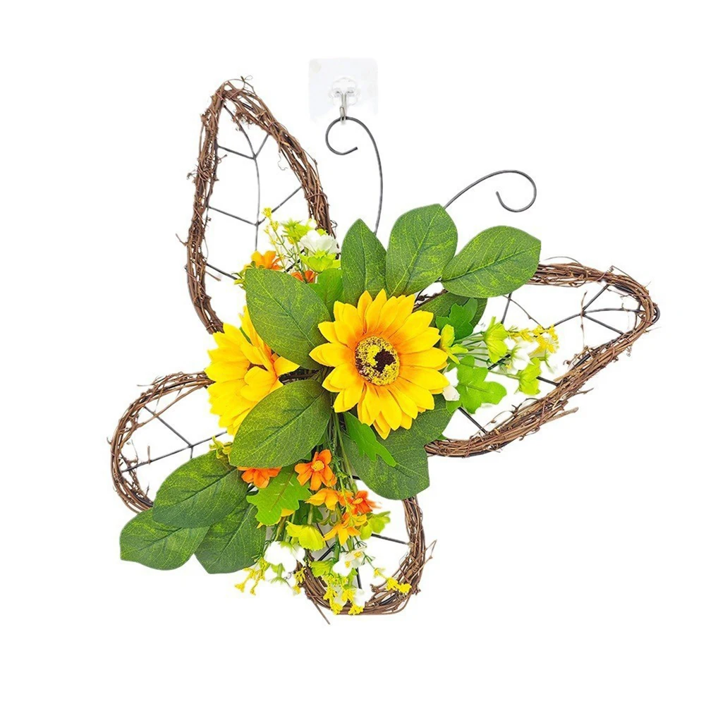Sunflower Decoration Butterfly Wreath 38 Cm Butterfly Shaped Wreath Farmhouse Garden Decor For Front Door Home Decor
Sunflower Decoration Butterfly Wreath 38 Cm Butterfly Shaped Wreath Farmhouse Garden Decor For Front Door Home Decor