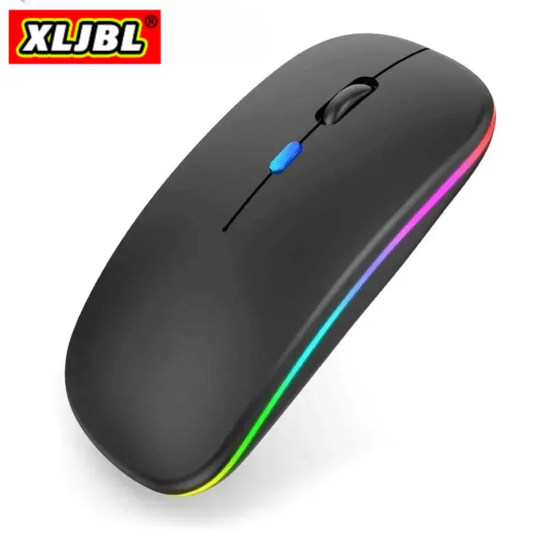 

XLJBL Wireless Rechargeable Mouse Dual Mode Slim Portable Mouse With LED Light USB 2.4GHz BT5.2 Silent Mouse For Laptop Windows