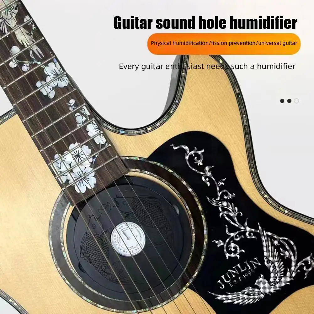 

Guitar Humidifier With Hygrometer Folk Acoustic Guitar Sound Hole Cover Humidifier Moisture Reservoir Dehumidifier