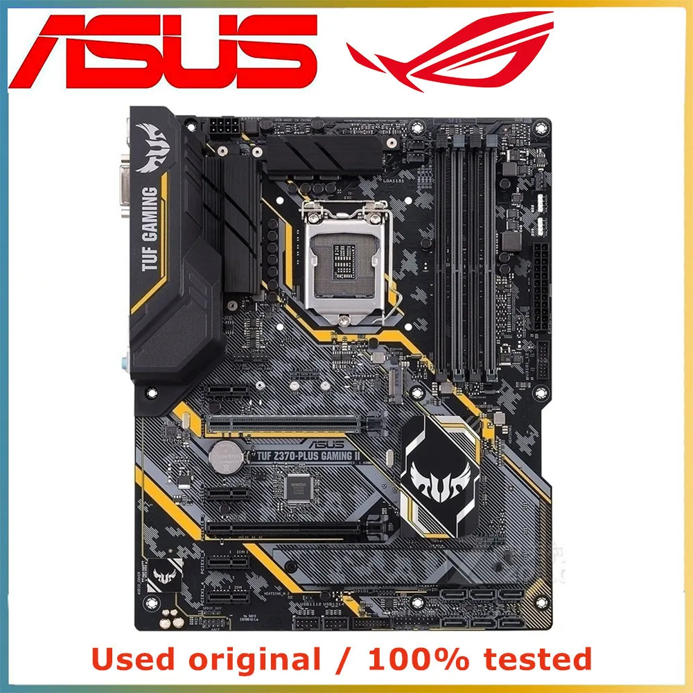 Материнская плата LGA 1151 DDR4 64G для настольных компьютеров ASUS TUF Z370-PLUS GAMING II, материнская плата M.2 NVME PCI-E 3,0 X16 для Intel Z370 
Материнская плата LGA 1151 DDR4 64G для настольных компьютеров ASUS TUF Z370-PLUS GAMING II, материнская плата M.2 NVME PCI-E 3,0 X16 для Intel Z370