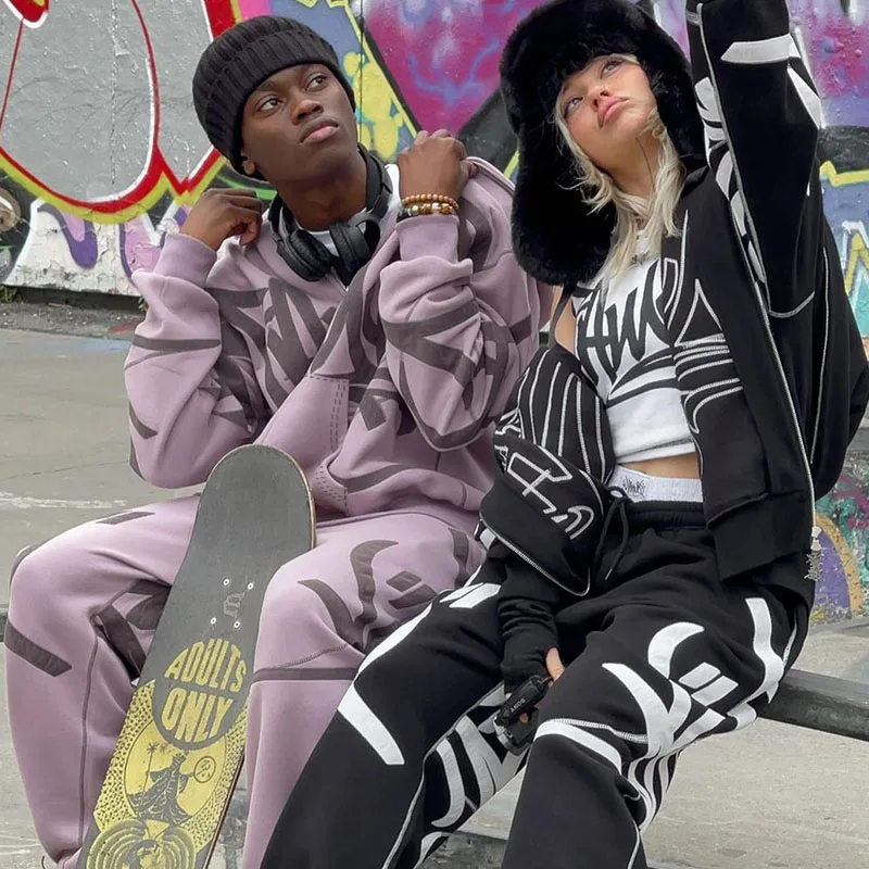2000s Y2k Gothic Grunge Graphics Print Harajuku Hip Hop Sports Streetwear Suit Women Men Casual Zipper Hoodie Jacket Oversized
2000s Y2k Gothic Grunge Graphics Print Harajuku Hip Hop Sports Streetwear Suit Women Men Casual Zipper Hoodie Jacket Oversized