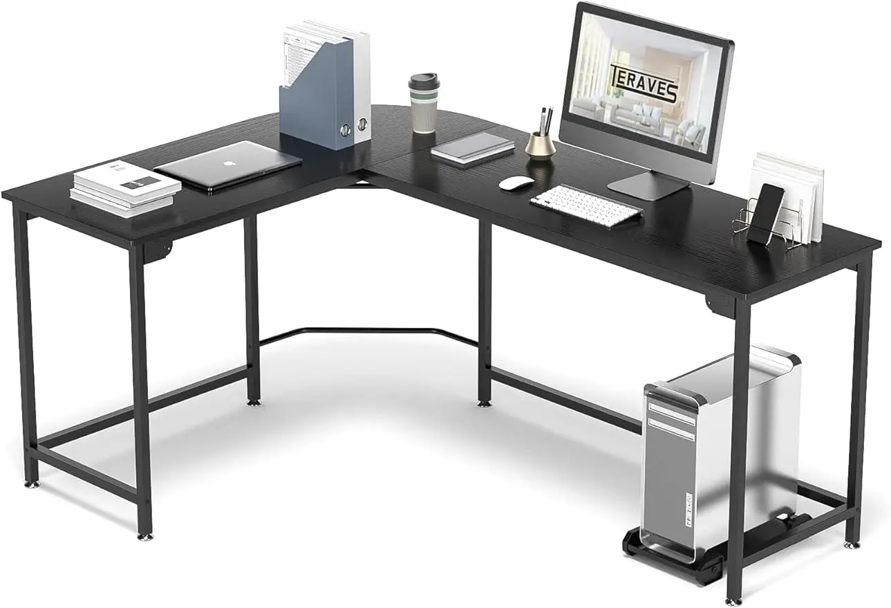 Modern L-Shaped Desk 58/66'' Corner Computer Desk Home Office Study Workstation Wood & Steel PC Laptop Gaming Table,Black
Modern L-Shaped Desk 58/66'' Corner Computer Desk Home Office Study Workstation Wood & Steel PC Laptop Gaming Table,Black