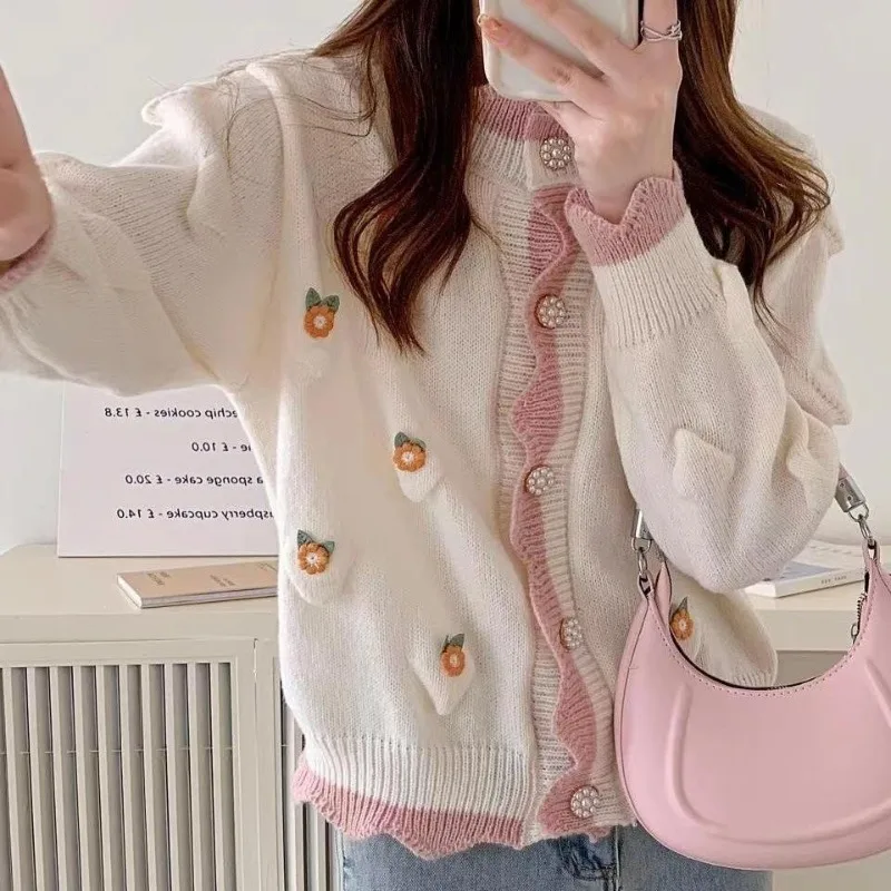 Милый свитер, кардиган, топ, 2023, весна и осень, вязаный кардиган для женщин, Ins, 3D дизайн, маленький свитер, Женское пальто
Милый свитер, кардиган, топ, 2023, весна и осень, вязаный кардиган для женщин, Ins, 3D дизайн, маленький свитер, Женское пальто