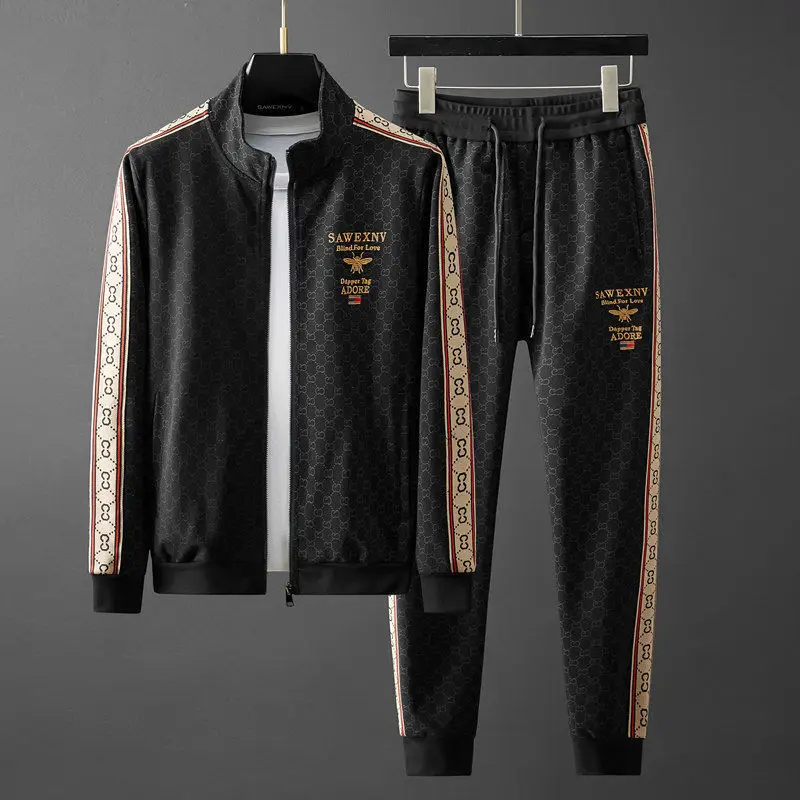 Mens Two Piece Sets Letter Printed Bee Embroidery Zipper Jacket Long Pants Autumn Winter Tracksuit Men Clothes Roupas Masculinas
Mens Two Piece Sets Letter Printed Bee Embroidery Zipper Jacket Long Pants Autumn Winter Tracksuit Men Clothes Roupas Masculinas