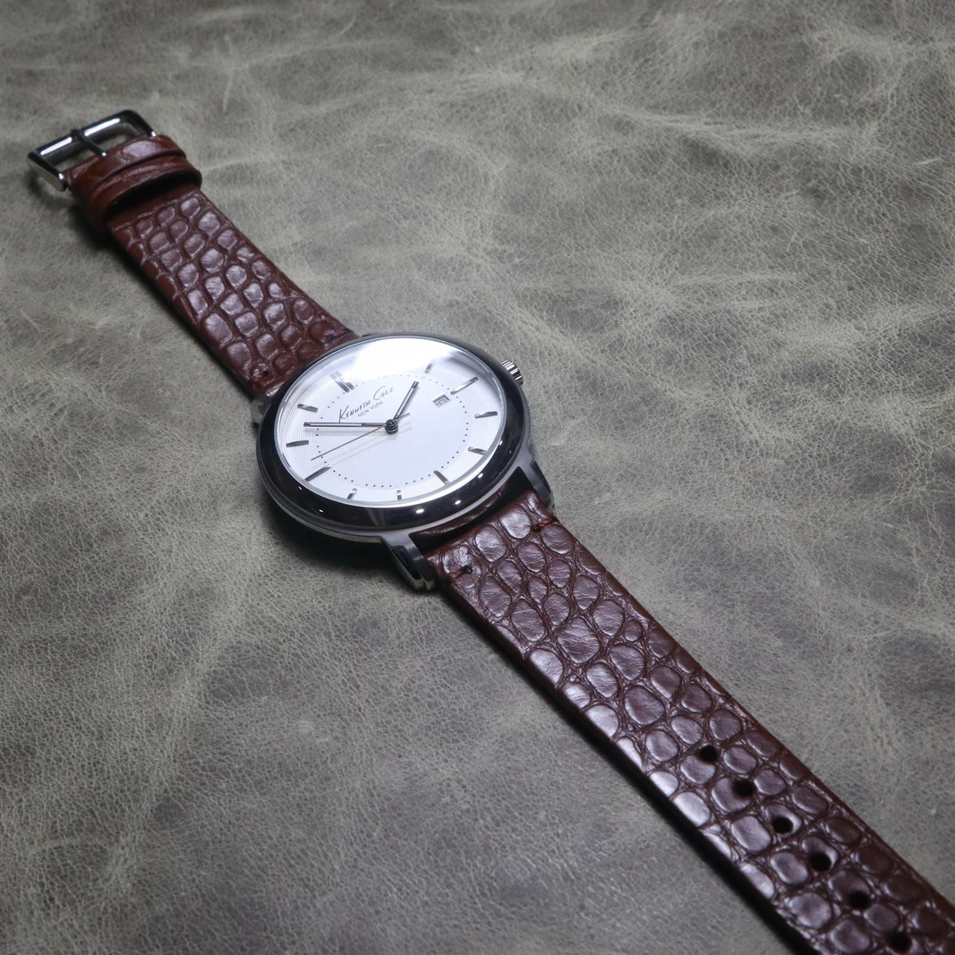 

16 17mm 18mm 19mm 20mm 21mm 22mm Handmade Crocodile skin Genuine Leather Watchband Strap brown thin cozy Band Watch Accessories
