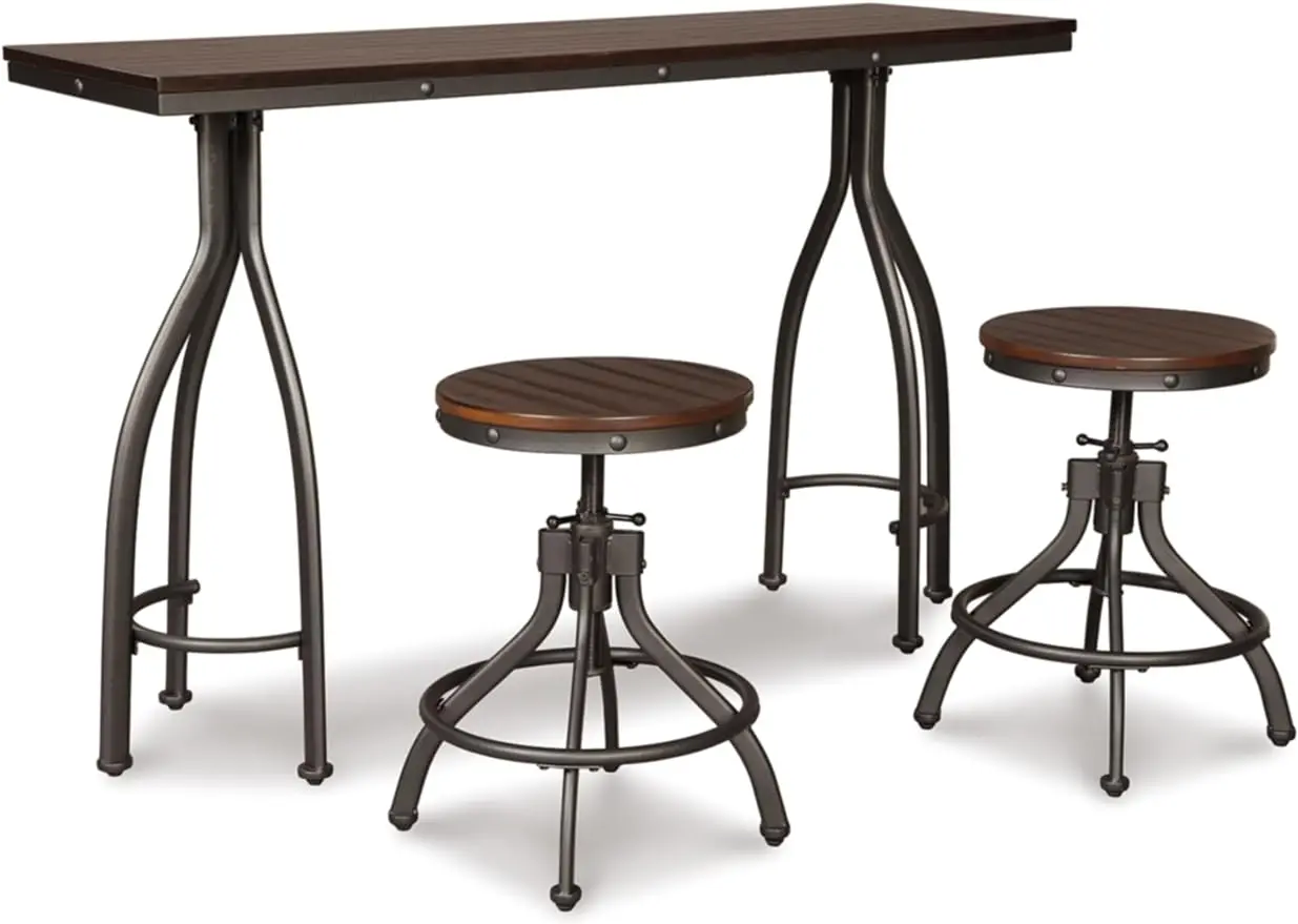 

Signature Design by Ashley Odium Urban Counter Height Dining Table Set with 2 Bar Stools, Gray