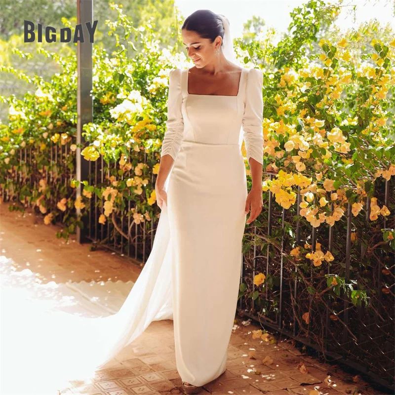 Elegant Mermaid Wedding Dresses Women 2024 Open Back Long Sleeve Sheath Square Collar Bridal Gown Floor Length Vestidos De Noiva
Elegant Mermaid Wedding Dresses Women 2024 Open Back Long Sleeve Sheath Square Collar Bridal Gown Floor Length Vestidos De Noiva