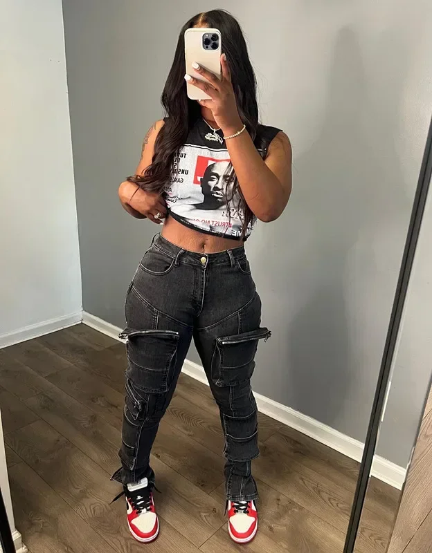 Женские джинсы-карандаш на молнии, эластичные облегающие брюки из денима со множеством карманов, Повседневная Уличная одежда в стиле хип-хоп, Y2K, Осень-зима 2023
Женские джинсы-карандаш на молнии, эластичные облегающие брюки из денима со множеством карманов, Повседневная Уличная одежда в стиле хип-хоп, Y2K, Осень-зима 2023