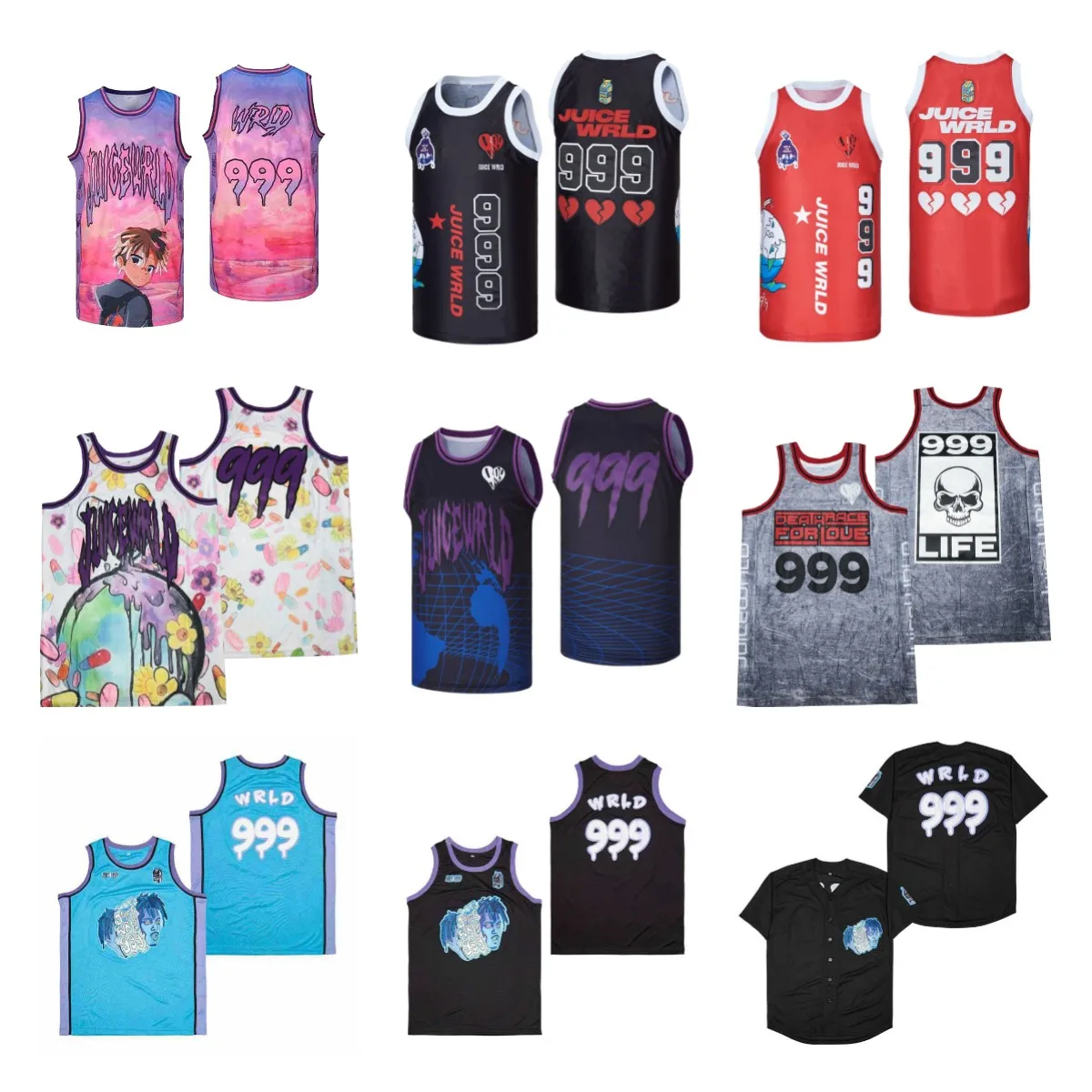 Basketball jerseys JUICE 999 WRLD Jersey Sewing Embroidery Outdoor sportswear Hip Hop Movie Black Red pink 2024
Basketball jerseys JUICE 999 WRLD Jersey Sewing Embroidery Outdoor sportswear Hip Hop Movie Black Red pink 2024