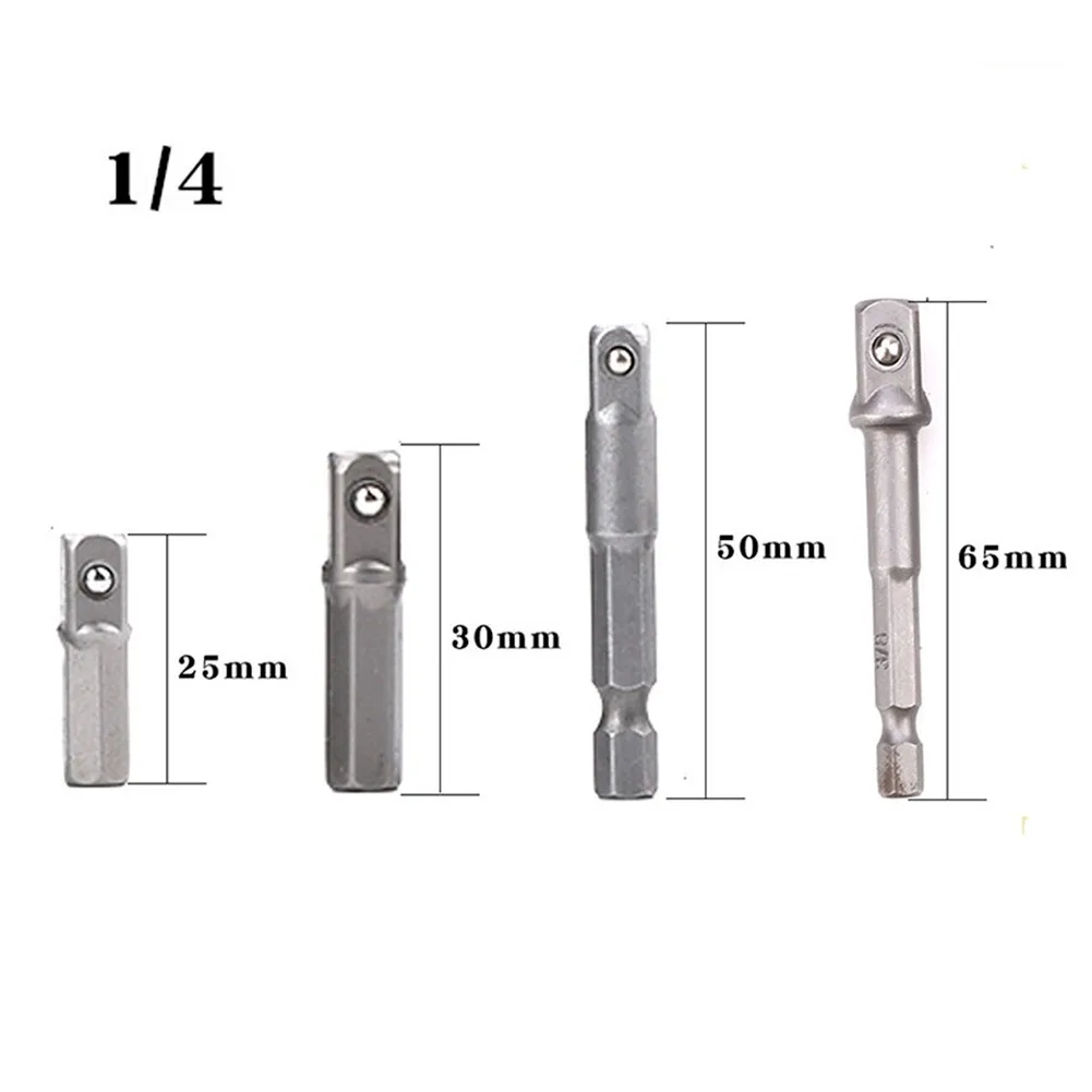 1/4" Drill Socket Adapter 25/30/50/65mm Hexagon Handle To Square Head Sleeve Adapter Extension For Impact Driver Screwdriver
1/4" Drill Socket Adapter 25/30/50/65mm Hexagon Handle To Square Head Sleeve Adapter Extension For Impact Driver Screwdriver