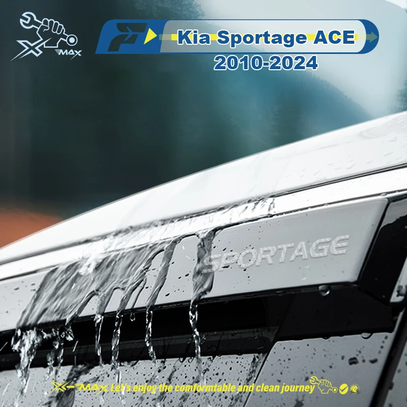 

Дефлекторы воздуха для Kia Sportage ACE 2010-2024, комплект аксессуаров для защиты от дождя, дым, оконный дефлектор, вентиляционное отверстие