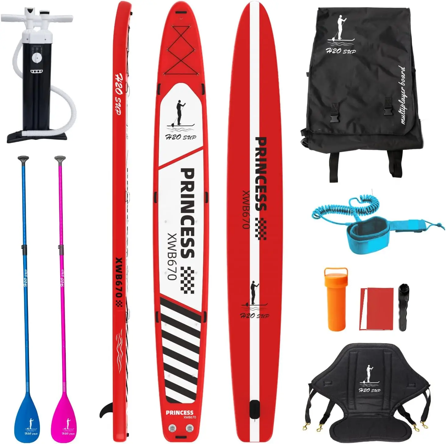 Extra Long Extra Large Multi-People Inflatable Paddle Board, 22' × 34" ×7.8" Stand Up Board SUP Board with Kayak Seat, Du
Extra Long Extra Large Multi-People Inflatable Paddle Board, 22' × 34" ×7.8" Stand Up Board SUP Board with Kayak Seat, Du