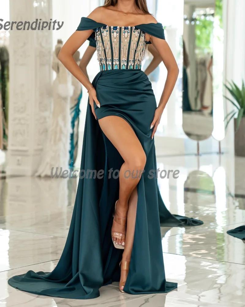 

Serendipity Mermaid Luxury Evening Dress Off The Shoulder Exquisite Elegant Crystal USA Arabia Prom Gown For Sexy Women 2024