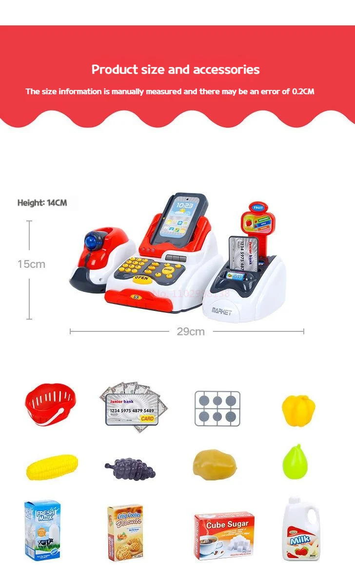 Shop Generic Playcashier Register For Kids Supermarket Cash Register