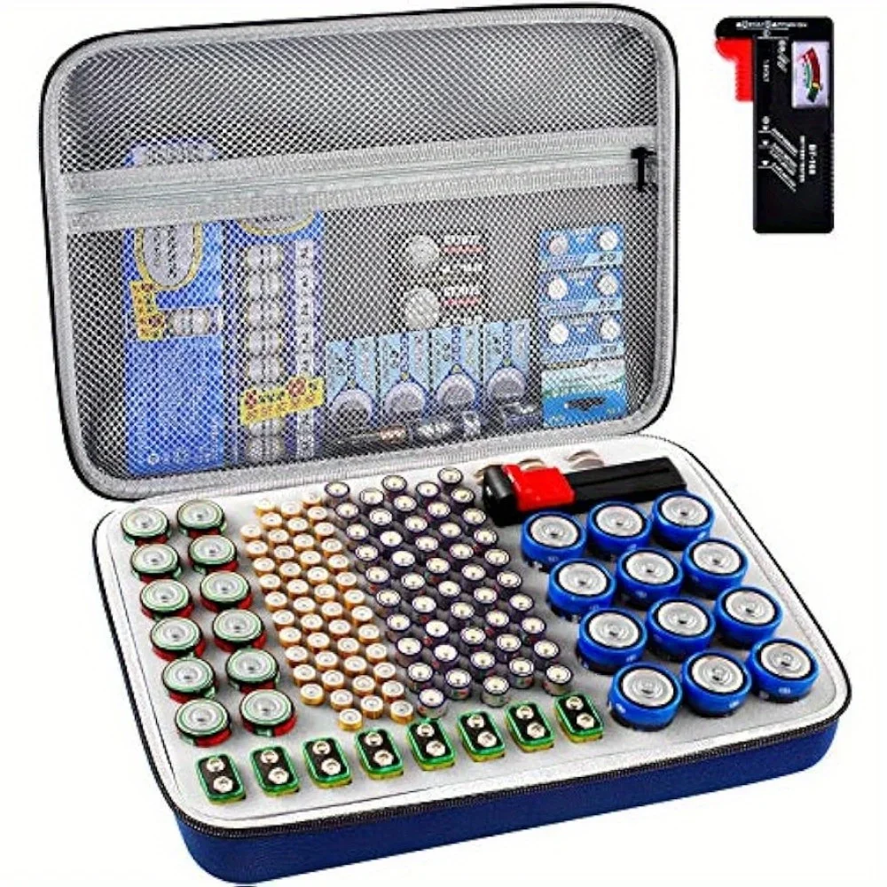 Battery Organizer Storage Holder, Batteries Storage Containers Box With Battery Tester Checker Fits For AA AAA 9V C D Lithium
Battery Organizer Storage Holder, Batteries Storage Containers Box With Battery Tester Checker Fits For AA AAA 9V C D Lithium