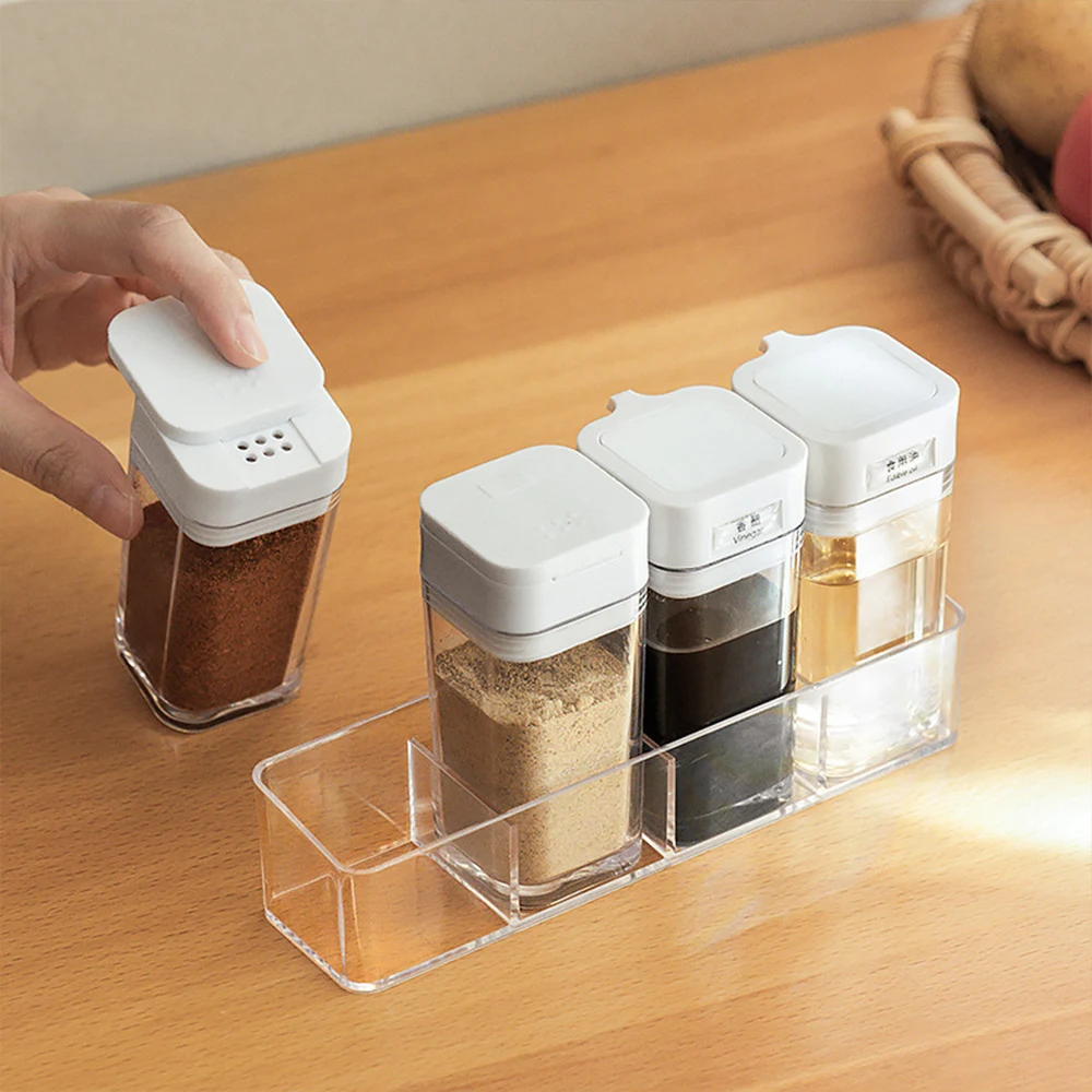 4pcs/Set Transparent Spices Jar Oil Control Bottle Seasoning Bottle Combination Kit Food Container Dispenser Kitchen Organizer
4pcs/Set Transparent Spices Jar Oil Control Bottle Seasoning Bottle Combination Kit Food Container Dispenser Kitchen Organizer